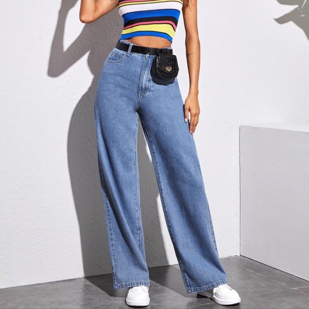 NWOT - SHEIN Wide Leg High-Rise Baggy Jeans (L)